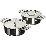 All-Clad E849A264 Stainless Steel Cocottes, 0.5-Quart, 2-Piece, Silver