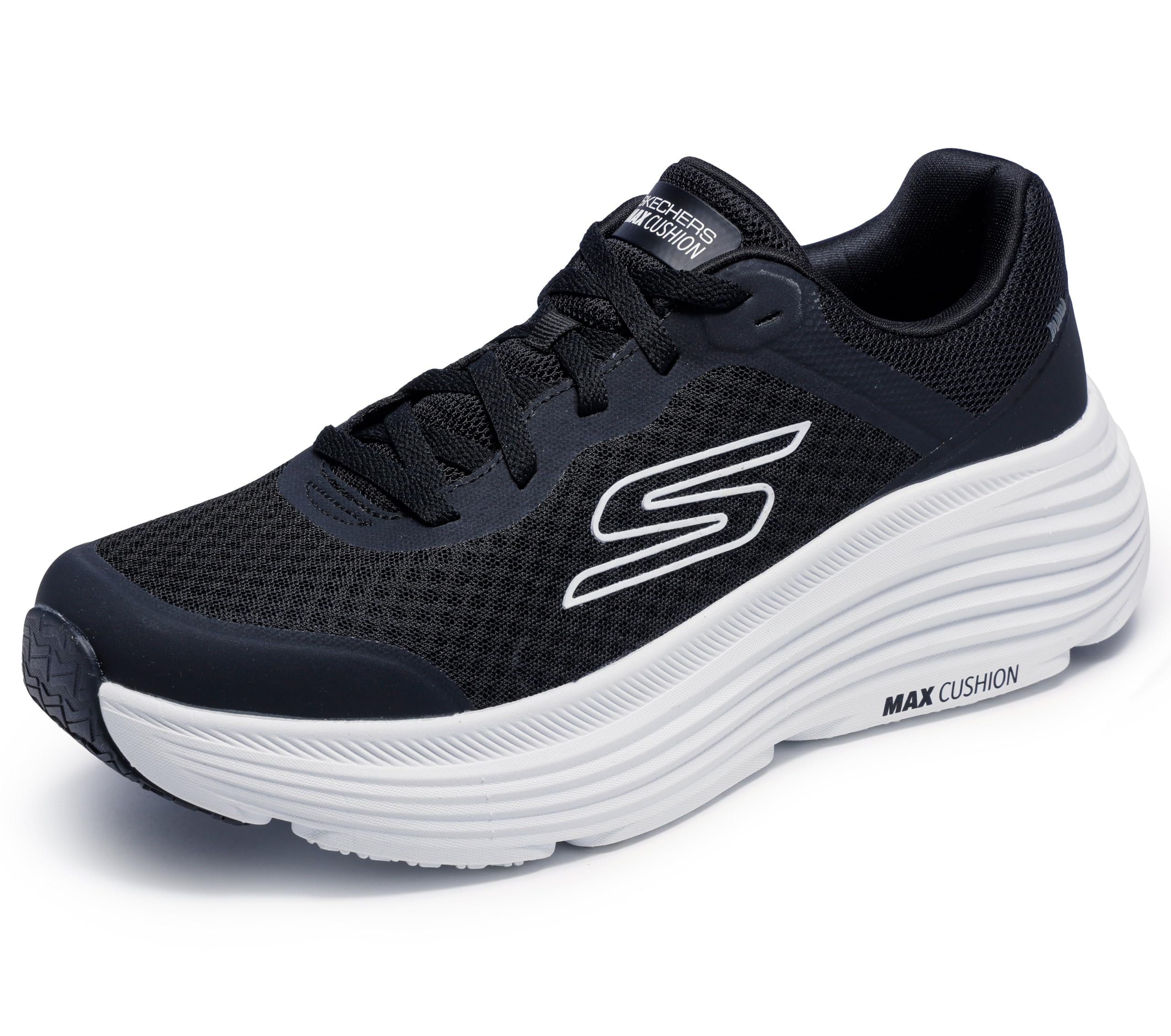 Skechers Men's Max Cushioning Endeavour Sneaker, Black/White, 8.5 Image