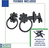 IRONTITE Ring Gate Latch Heavy Duty Gate Latch for Wooden Gates Black view 2
