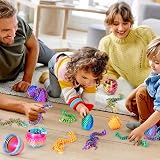 YILCER 4Pcs Dragon Eggs Inside Dragon 3D Printed Easter Gift Set Multicolor view 4