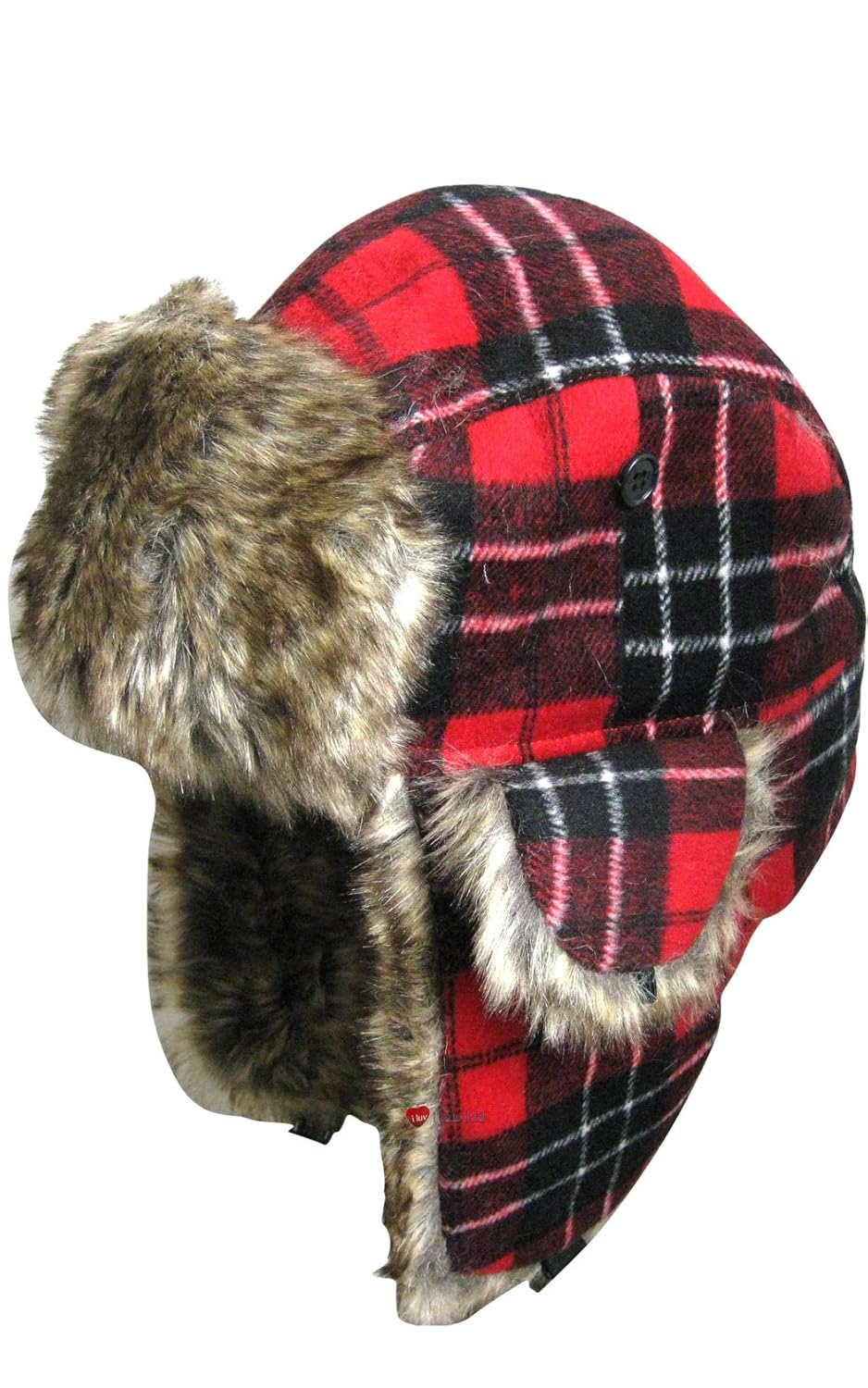 iLuv Red Tartan Trapper Hat Amazon.co.uk Clothing