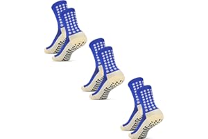 Jerucars Kids Grip Soccer Socks Anti Slip Football Athletic Sports Crew Socks for 8-12 Years Youth Boys Girls