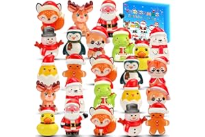 FUMOGYM 24PCS Squishy Toys for Christmas Party Favors, Stress Relief Toys for Goodie Bags Pinata Fillers, Stocking Stuffer Gifts, Fidget Squeeze Sensory Toys for Prizes Rewards, Advent Calendar Stuffs