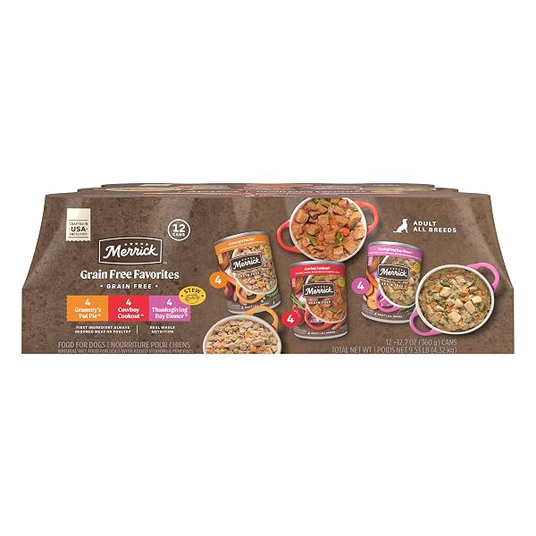 MERRICK GRAIN FREE WET DOG FOOD, PREMIUM GLUTEN...