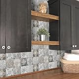 Tile Stickers 24pcs 10x10cm Grey Self-Adhesive Waterproof Oil-Proof Kitchen view 2