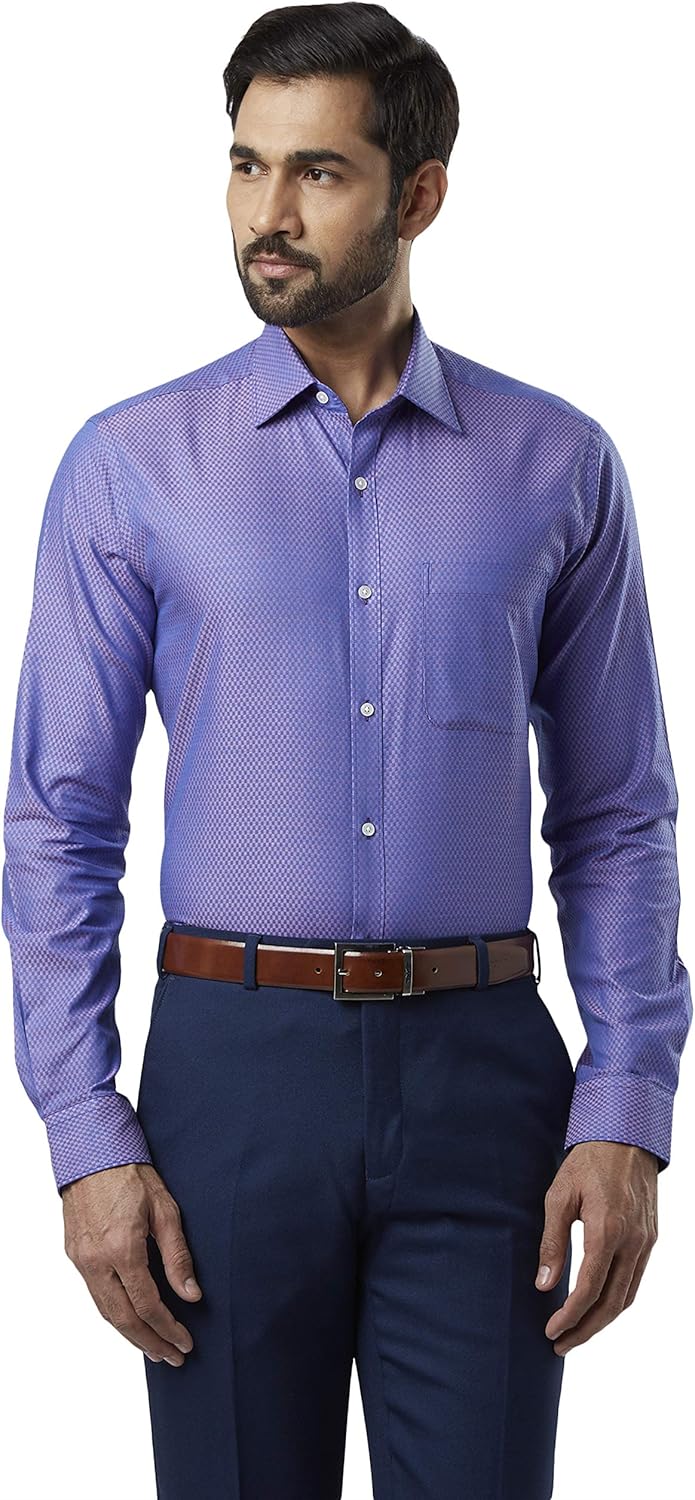 raymond men's plain slim fit formal shirt