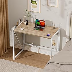 SOROGRA Folding Desk with Storage Pocket for Small
