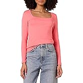 Amazon Essentials Women's Slim-Fit Long Sleeve Square Neck T-Shirt
