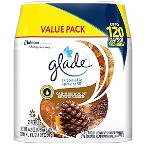 Glade Automatic Spray Air Freshener Refill, Cashmere Woods, 12.4 Ounce, 2 Refills