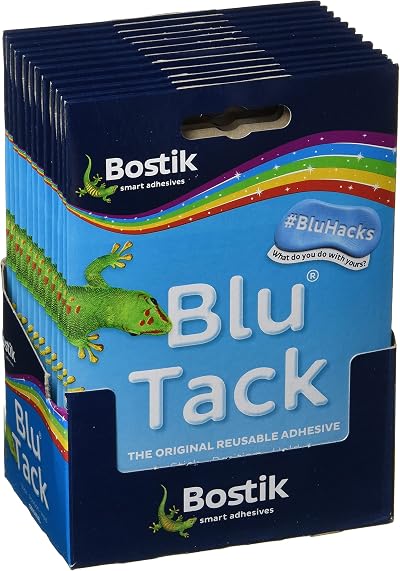 Bostik Blu-tack Mastic Adhesive Handy Pack Ref 801103 12 Pack Blue
