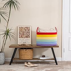 KAKAMAY Large Blanket Basket (20"x13"),Woven
