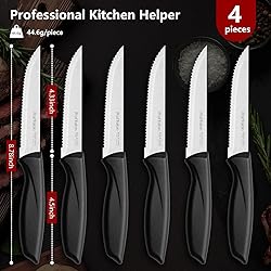Ruffulon Steak Knife Set Of 4,Steak Knives,Serrated