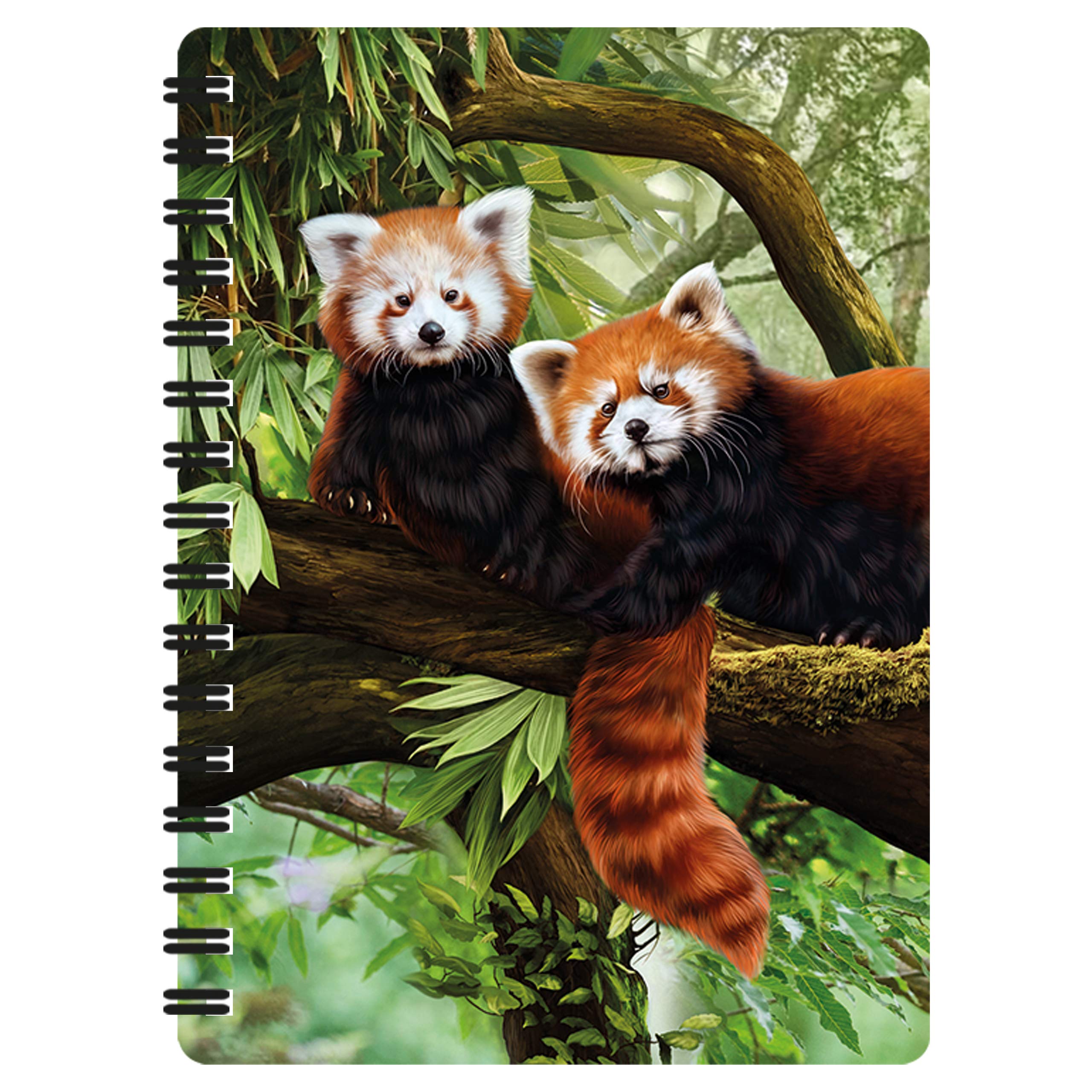 3D LiveLife Jotter - Red Pandas from Deluxebase. Spiral Bound A6 Notebook with 80 Plain Recycled Pages. Pocket Sized Animal Notepad, Journal or Drawing Book with Cute Cover
