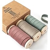 Vitalizart Velvet Ribbon Red Green Set 3/8" x 15 Yd Wooden Spool Fabric Trim 3 Rolls * 5 Yd for Christmas Wreath Decoration H