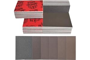 FANGOOL 25 Pcs 320-2500 Grit Sanding Sponge, Fine Sand Paper Assortment Pack, Soft Foam Sanding Pads, Sanding Block, Dry Wet Sanding Paper for Model Drywall Metal Wood Furniture Polishing (25)