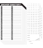 Circuit Breaker Box Labels – Waterproof Vinyl 12-Pack With 4 Directory Sheets & 8 Numbered Stickers, Fits Siemens, Square D, GE & More