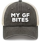 My Girlfriend Bites Trucker Hat Men Funny Mesh Baseball Cap for Summer