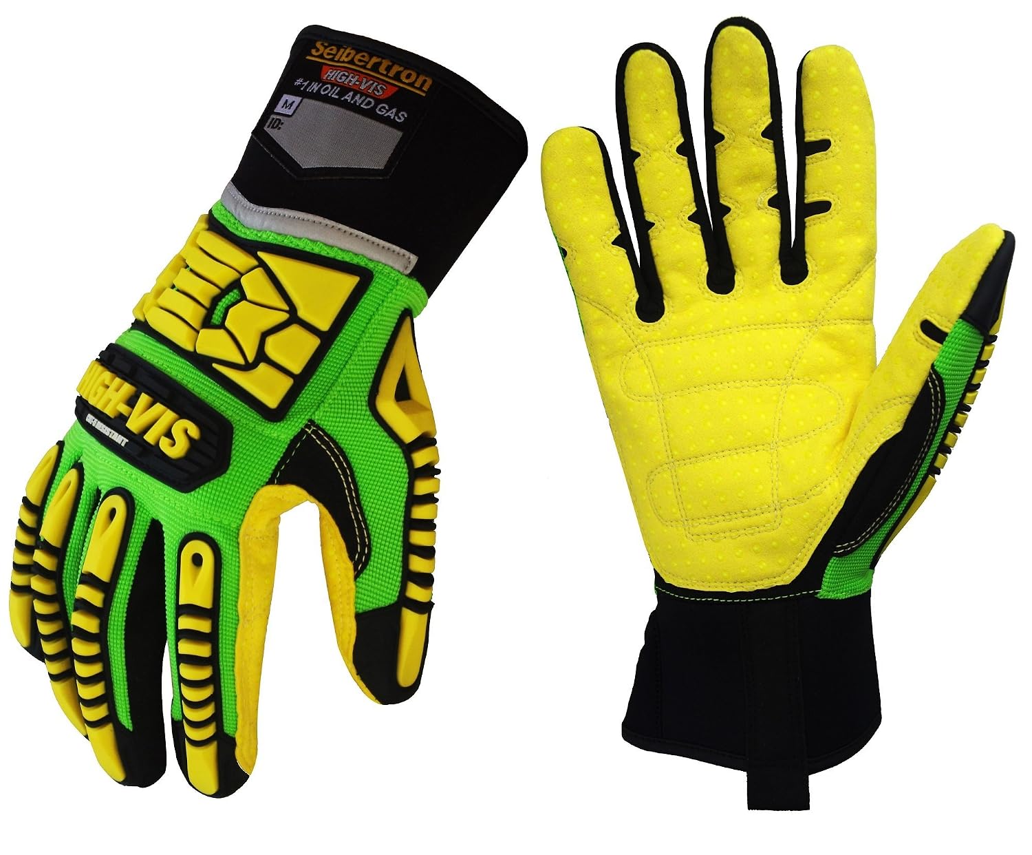 Seibertron HIGH-VIS SDXC5 Mechanics Cut5 Impact Cut Puncture Resistant Gloves Oil and Gas/Oilfield Safety Gloves XS