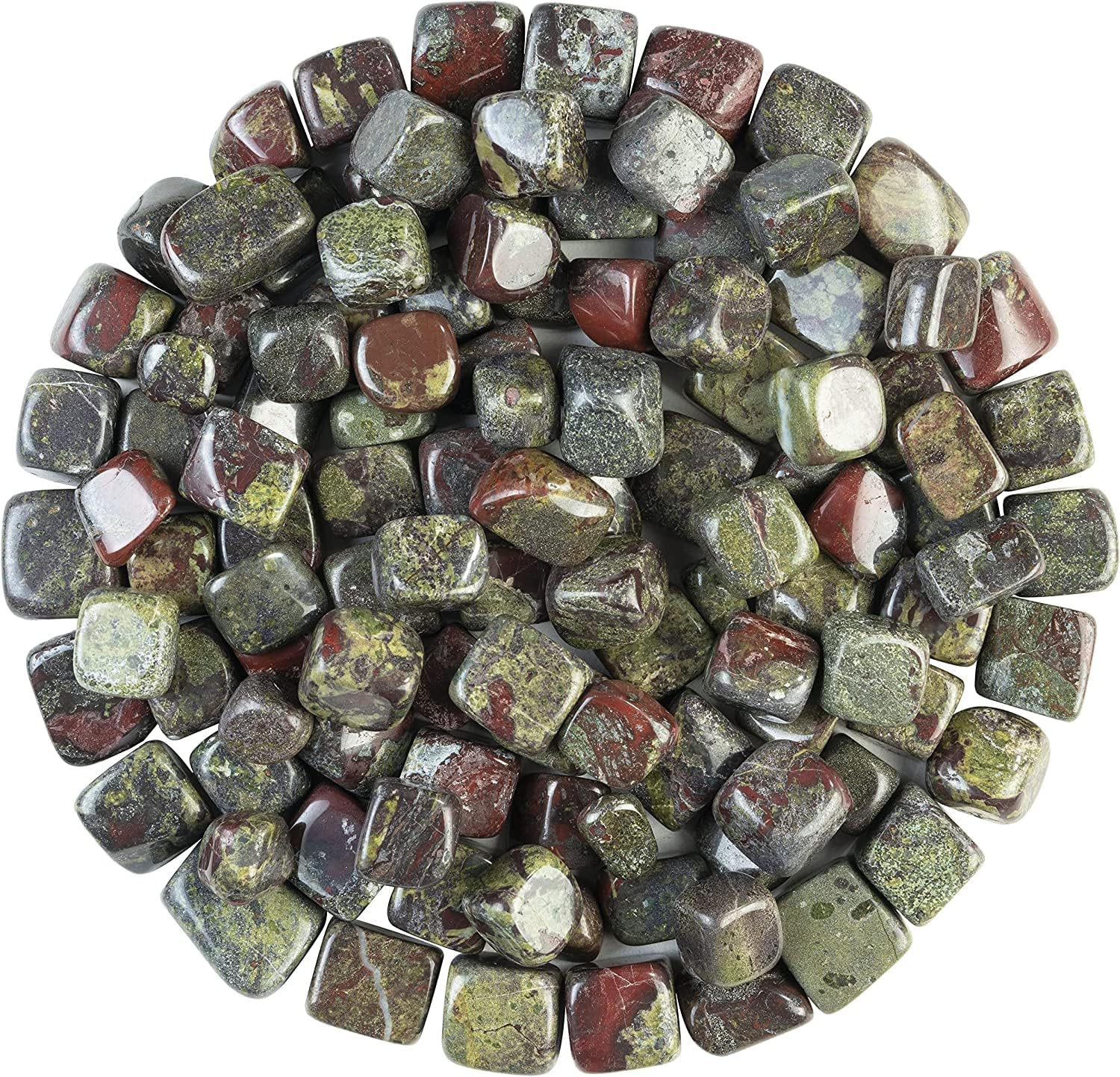Indoor Fountains & Accessories - Dragon Bloodstone Tumbled Stones and Crystals 1,000+ Carats Natural Polished Irregular Gemstone and Crystal for Jewelry Making Reiki Chakra Healing Spiritual Gift Meditation Accessories Home Décor