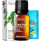 Gya Labs Clary Sage Oil Essential Oil for Diffuser - 100% Natural Clary Sage Oil - Clary Sage Essential Oil for Skin Hair Aro