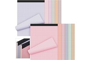 PerKoop 10 Pack Graph Paper 4 Squares Per Inch Colored Legal Pads 8.5 x 11 60 Sheets Pastel Grid Engineering Writing Pad Blueprint Paper for School Office College Business Supplies(Sweet Color)