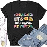 Teacher Shirts for Women Autism Awareness T-Shirts Special Education Teacher Speech Therapy Inspirational Tee Tops