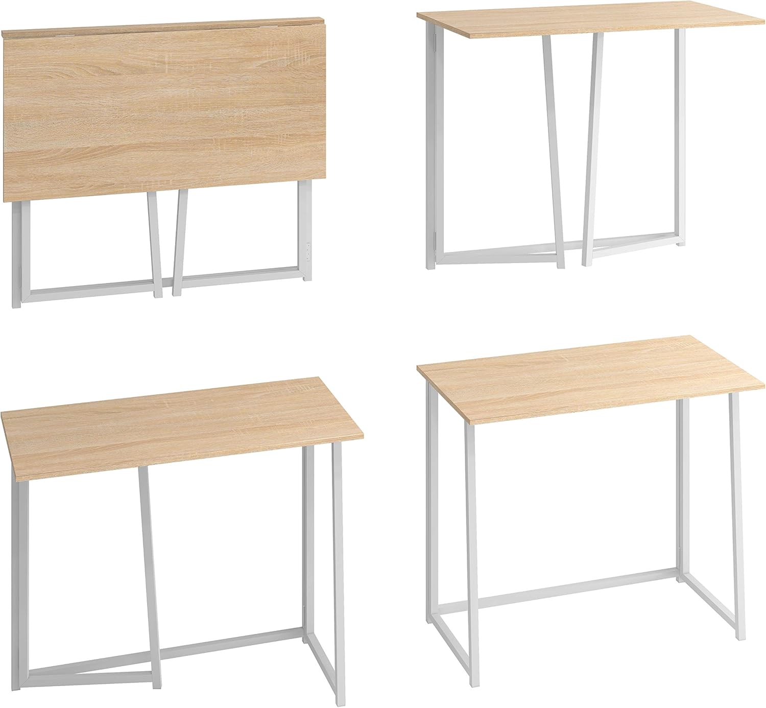4NM Folding Desk, No-Assembly Small Computer Desk Home Office Desk Foldable Table Study Writing Desk Workstation for Small Space Offices: Home & Kitchen