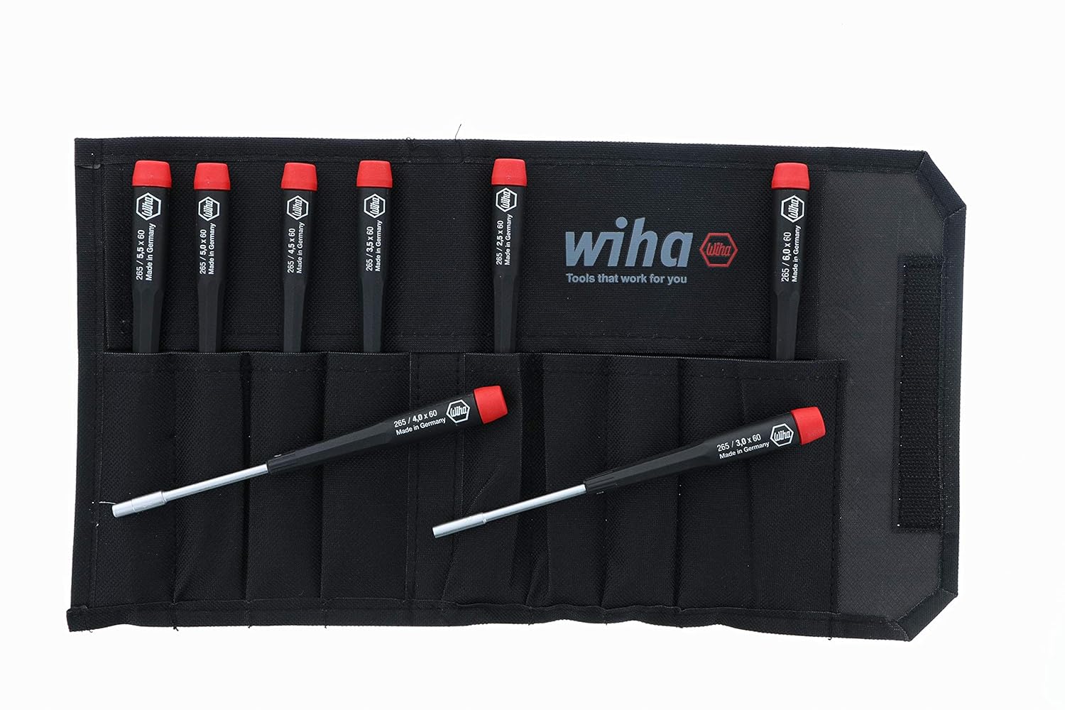 Wiha 26598 Nut Driver Set, Metric In Canvas Pouch, 8 Piece