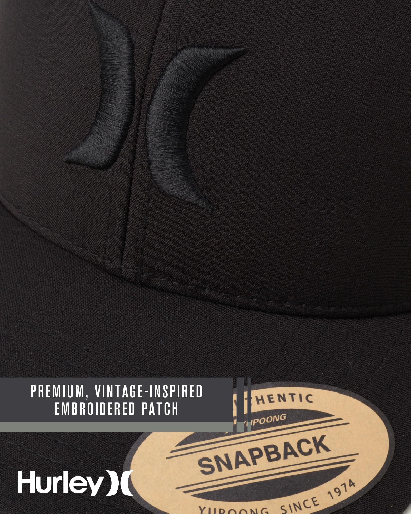 Hurley Men's Caps - Del Mar Mesh Panel Baseball Cap Trucker Hat - Snap Back Hats for Men