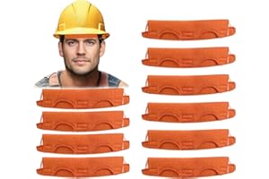 Dekeliy 10 PCS Hard Hat Sweatband Washable Reusable Sweat Bands for HardHats, Replacement Cotton Hardhat Liner for Hard Hats Helmet Comforter Pad Hard Hat Accessories