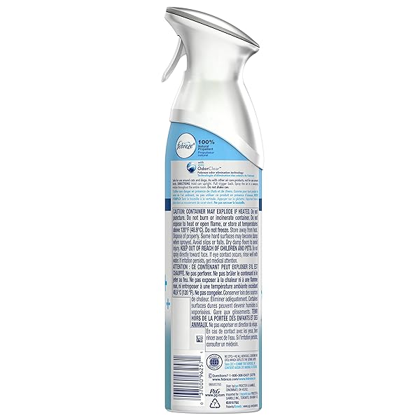 FEBREZE AIR MIST AIR FRESHENER SPRAY, ODOR-FIGHTING ROOM SPRAY, AIR FRESHENERS FOR HOME AND BATHROOM AND KITCHEN, AEROSOL CAN, HEAVY DUTY CRISP CLEAN SCENT, 8.8OZ, 1 COUNT