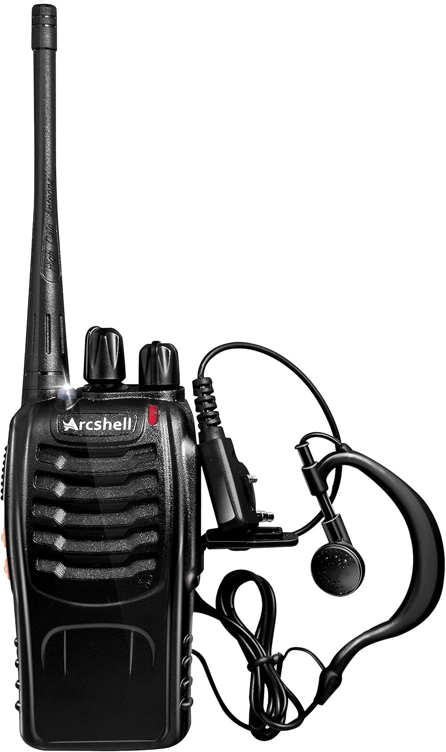Arcshell Rechargeable Long Range Two-Way Radios with Earpiece 2 Pack UHF 400-470Mhz Walkie Talkies Li-ion Battery and Charger Included: GPS & Navigation