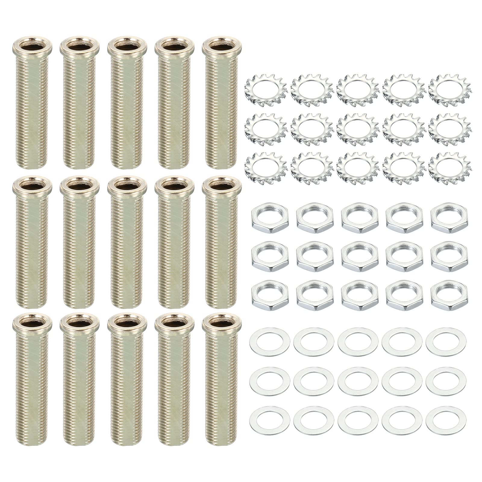 PATIKIL M10 Thread 40mm Tall Round Head Hollow Screw Bolts, 4 in 1 / 40Pieces Through Hole Bolt Chandelier Fasteners with Round Head Nut and Gasket