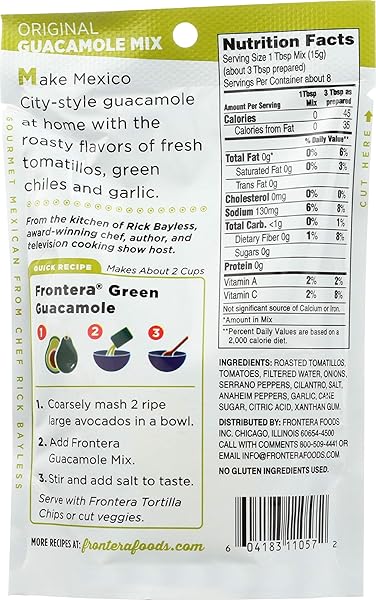 FRONTERA FOODS INC. GUACAMOLE MIX, POUCH, 4.50-OUNCE (PACK OF 8)