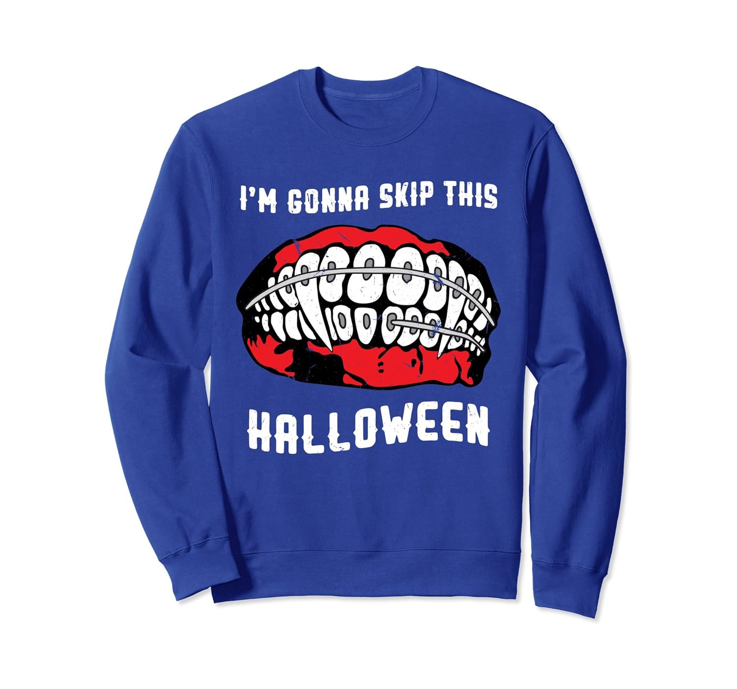 Funny Horror Braces Vampire Sweatshirt Dracula Halloween-ANZ