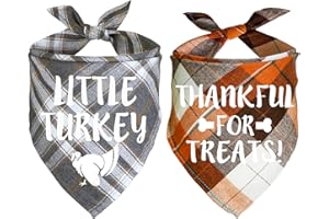 JOTFA 2 Pack Thanksgiving Day Dog Bandanas, Holiday Dog Bandanas Dog Thanksgiving Fall Bandanas Scarf Dog Thanksgiving Outfit for Small Medium Large Dogs Pets (Large)