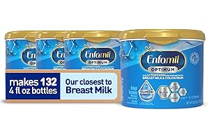 Enfamil Optimum Baby Formula, Our Closest Formula to Breast Milk, Immune-Supporting Lactoferrin also found in Breast Milk, Brain-Building DHA, 20.5 Oz, Pack of 4