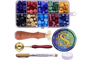 SWANGSA Initial Alphabet S Wax Seal Stamp Kit, Classic Retro Letter Sealing Stamp with 200pcs Sealing Wax Beads Kit for Wedding Invitations Cards Envelopes (S)