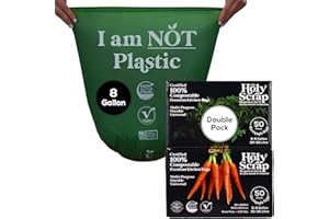 HOLY SCRAP! Medium Compostable Trash Bags - 6-8 Gallon, 100 Pack | Odorless, Plastic-Free & Decomposing Kitchen, Bathroom & Countertop Garbage Bag & Liners | Thick Bin Bags for Green & Food Waste