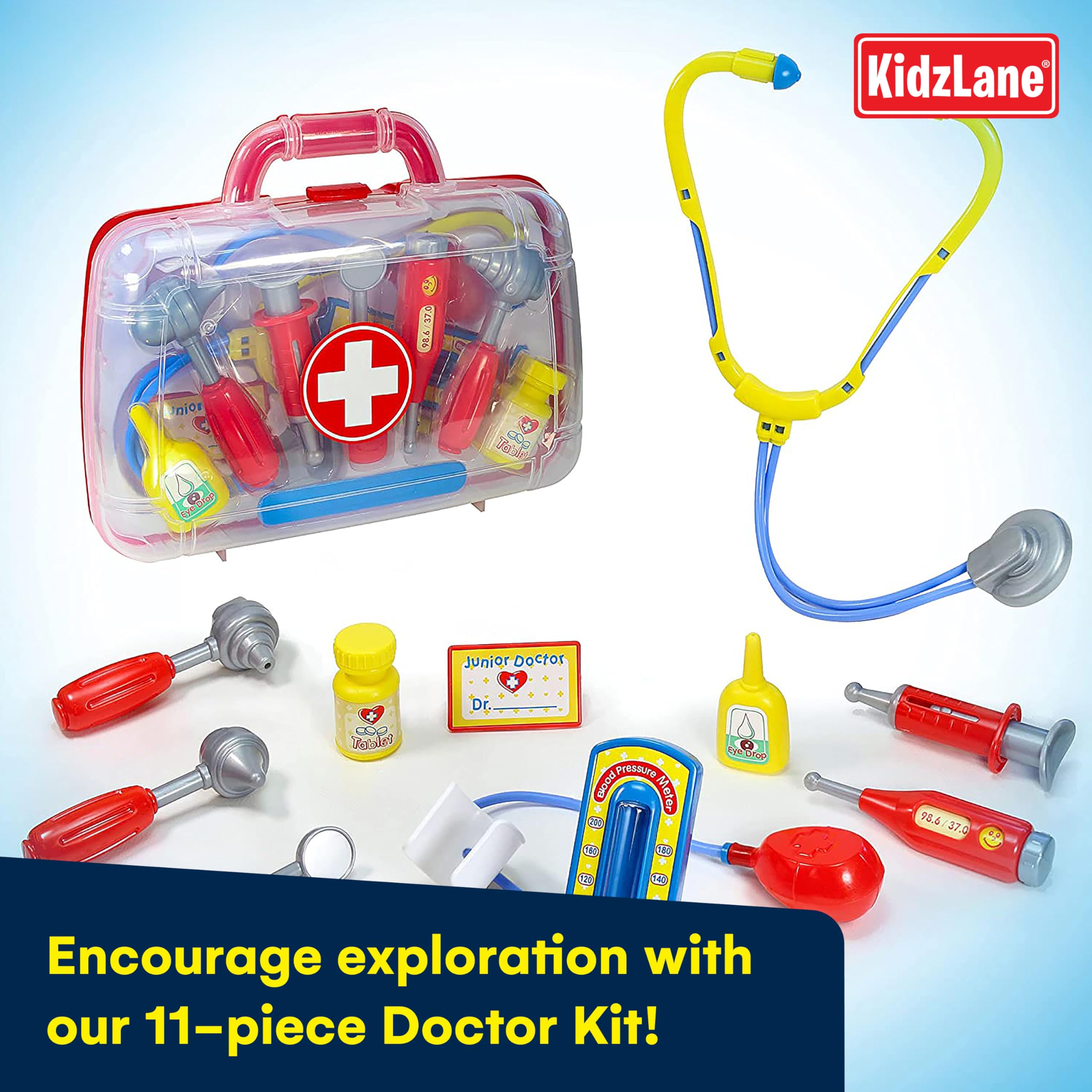 Kidzlane Doctor Kit for Kids - Kids Doctor Playset - Toddler Toy Doctor Kit -Toys Doctor Kit, Play Doctor Set for Kids with Case - Pretend Medical Kids Dr Kit with Kids Stethoscope Included