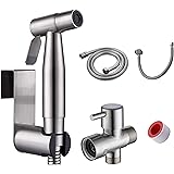 HILFA Handheld Bidet Sprayer for Toilet,Multi-function for Baby Cloth Diaper Sprayer, Shattaf Sprayer, Pets Shower -Quality 304 Stainless Steel Material,Brushed,80ZY14-BN