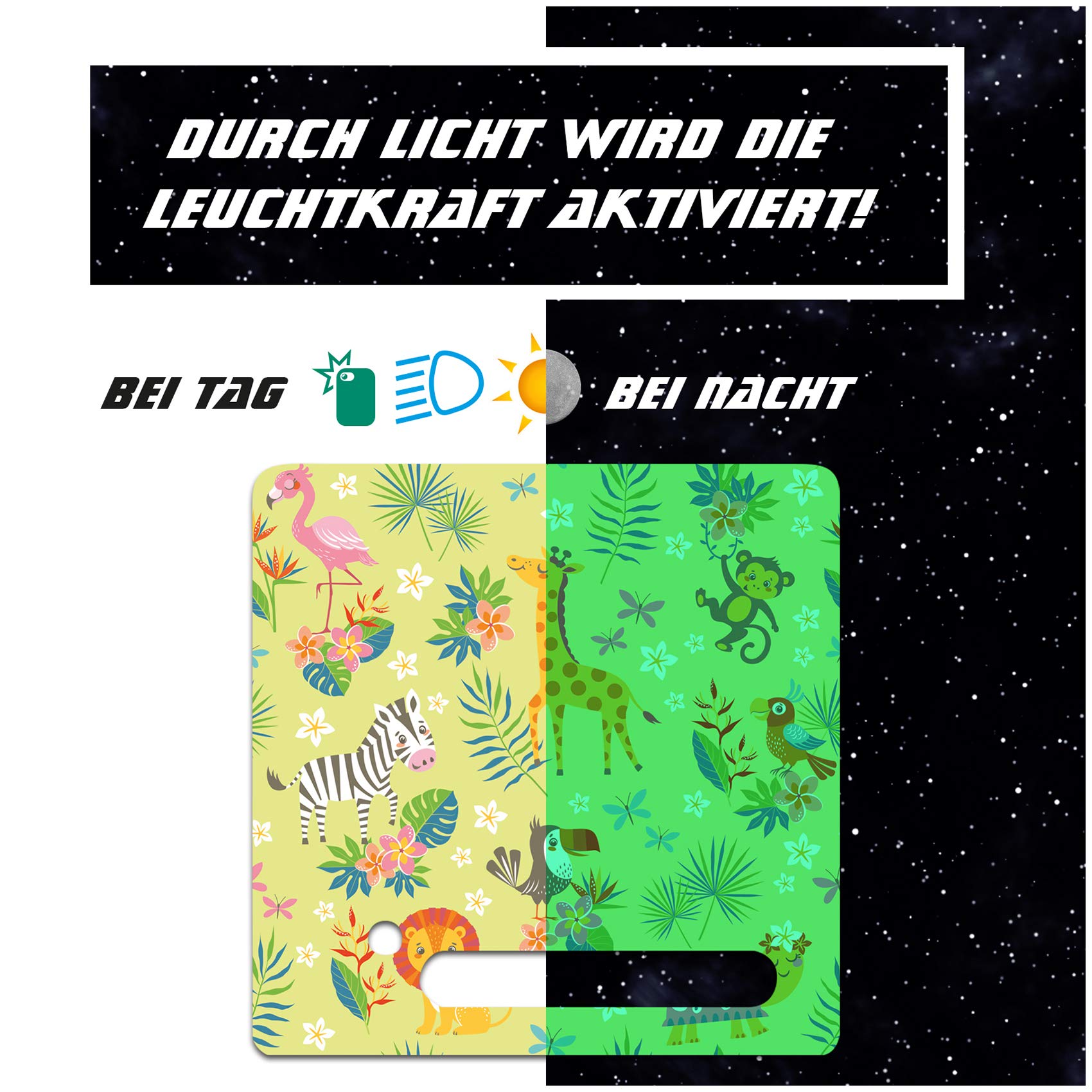 yabaduu Protective Film Protective Cover Luminous Sticker for Toniebox Perfect Fit Self-Adhesive Child-Friendly Film for Children Toys (Y031-20 Africa Animals, Glow-in-the-Dark)