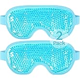 NEWGO Cooling Eye Mask for Puffy Eyes, Cold Eye Mask Eye Ice Pack for After Eyes Surgery, Tension Stress Relief, Itchy Eyes, Headaches, Dark Circles - Blue (Blue-2Pack)
