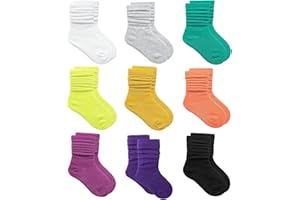 MINI PANDA Little Girl Socks,Socks for Girls 4-6 Years 6-8 Years,Toddler Socks Girls 2t-3t,Long Crew Socks for Girls 9 Pairs