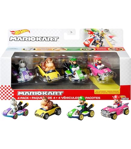 Mario kart hot wheels pack 3 véhicules métal 1/64 tanooki mario, bowser Mario kart hot wheels pack 3 véhicules métal 1/64 tanooki mario, bowser
