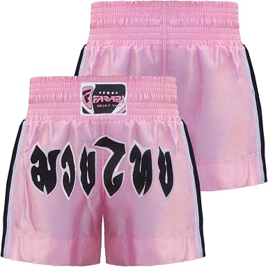 Amazon.com : FARABI Muay Thai Kick Boxing Shorts Pink Ladies ...