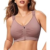 CYDREAM Zip Front Bra for Women Wireless Full Coverage Comfort Everyday Post Surgery Compression Bras Adjustable Straps