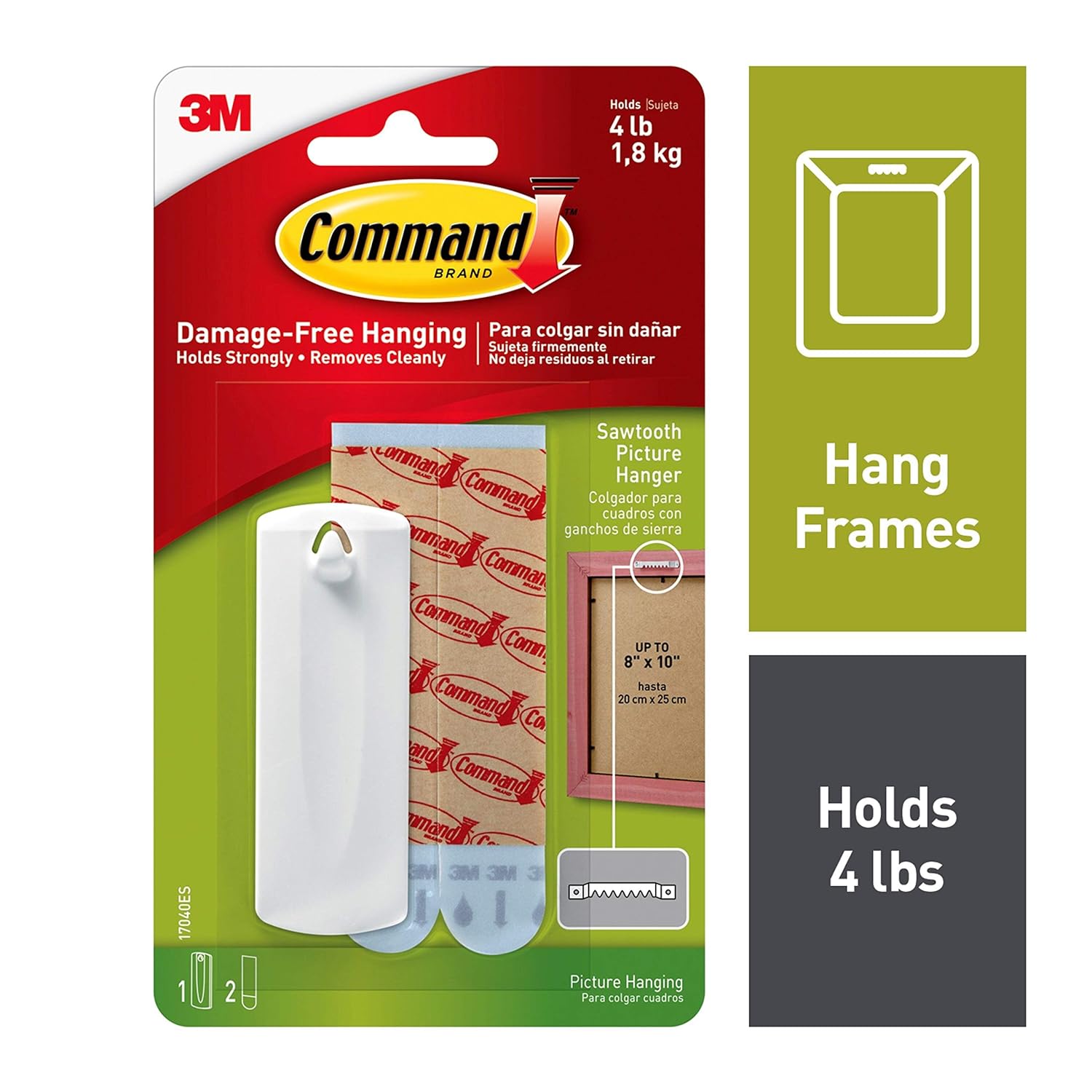 Command Sawtooth Hanger, 1 hanger, 2 strips (17040ES)