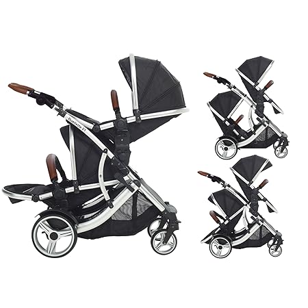 Duellette 21 BS Doppel-Kinderwagen, Buggy (Dooglebug-schwarz)