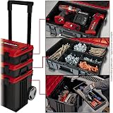 Einhell E-Case Tower 3 Stackable Tool Storage with Wheels Telescopic Handle view 5